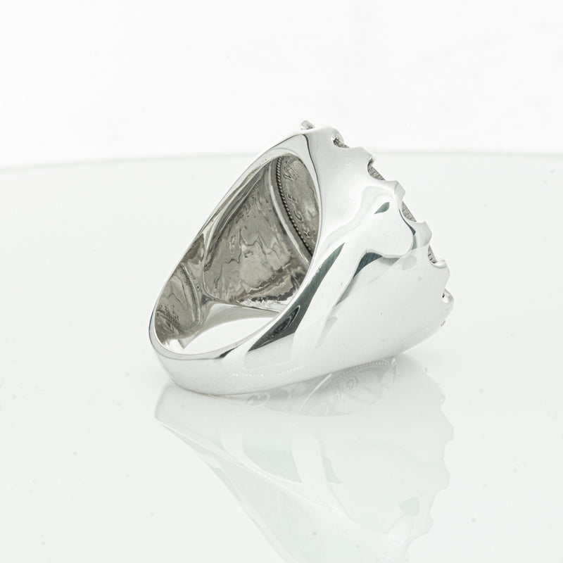Sterling Silver Warrior Ring With NZ Shilling-Ring-Walker & Hall