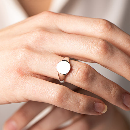 Sterling Silver Classic Signet Ring-Ring-Walker & Hall