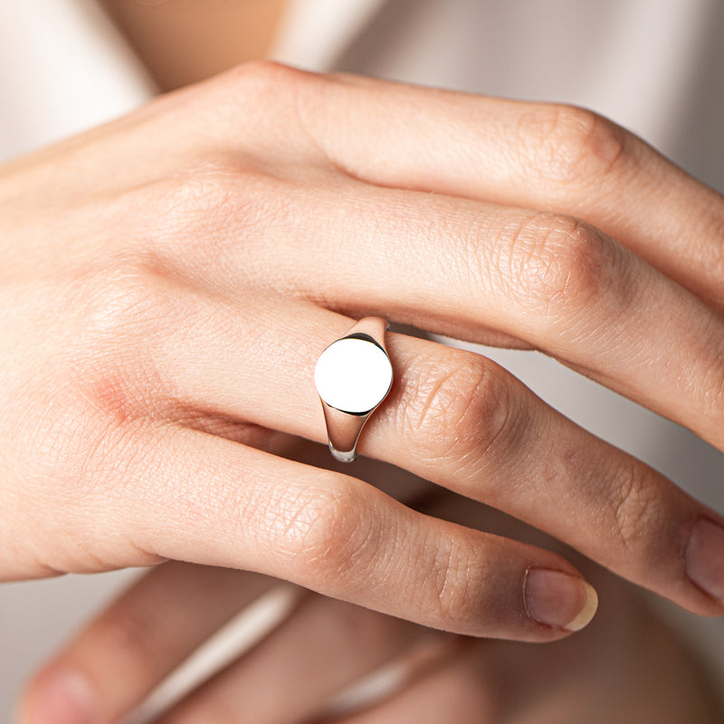 Sterling Silver Classic Signet Ring-Ring-Walker & Hall