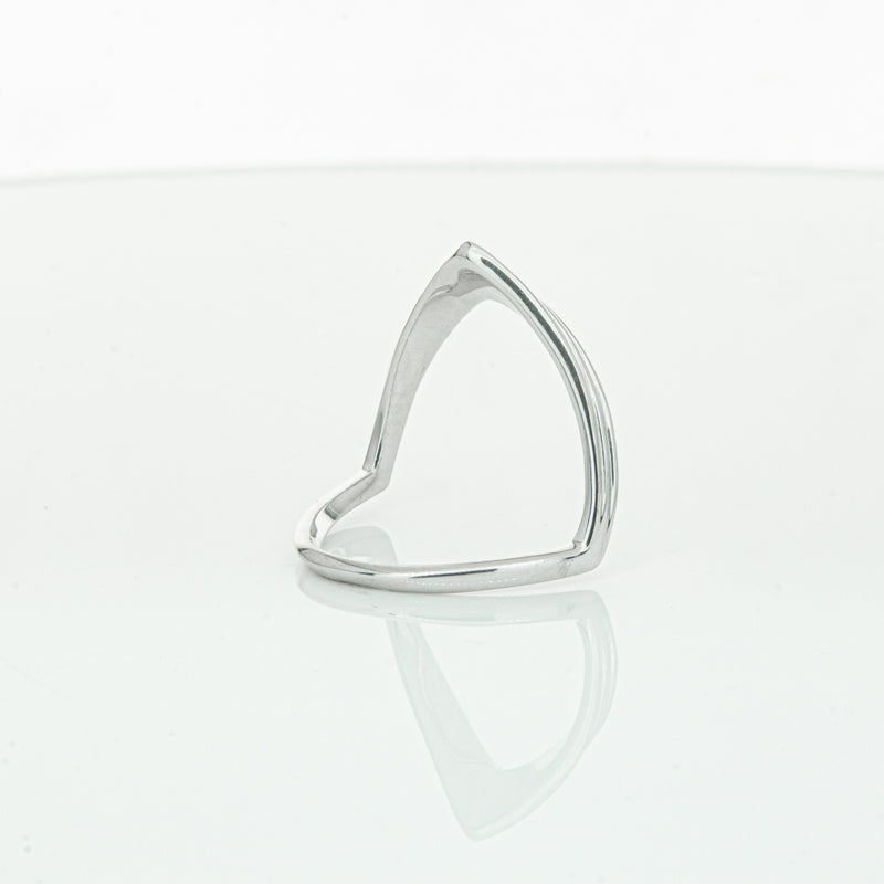 Sterling Silver V shaped Ring-Ring-Walker & Hall