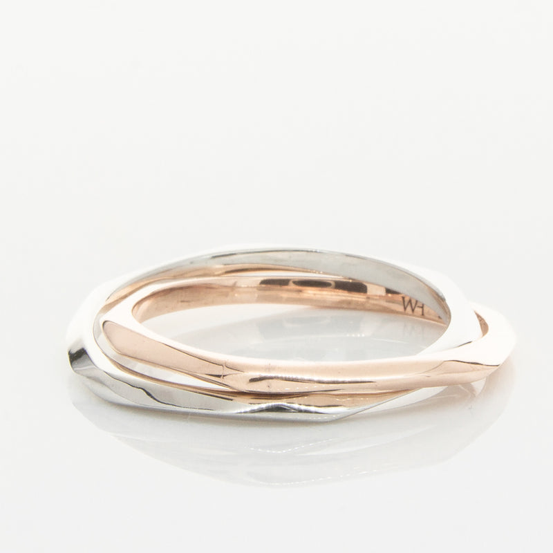 9ct Rose Gold & Sterling Silver Entwined Ring-Ring-Walker & Hall