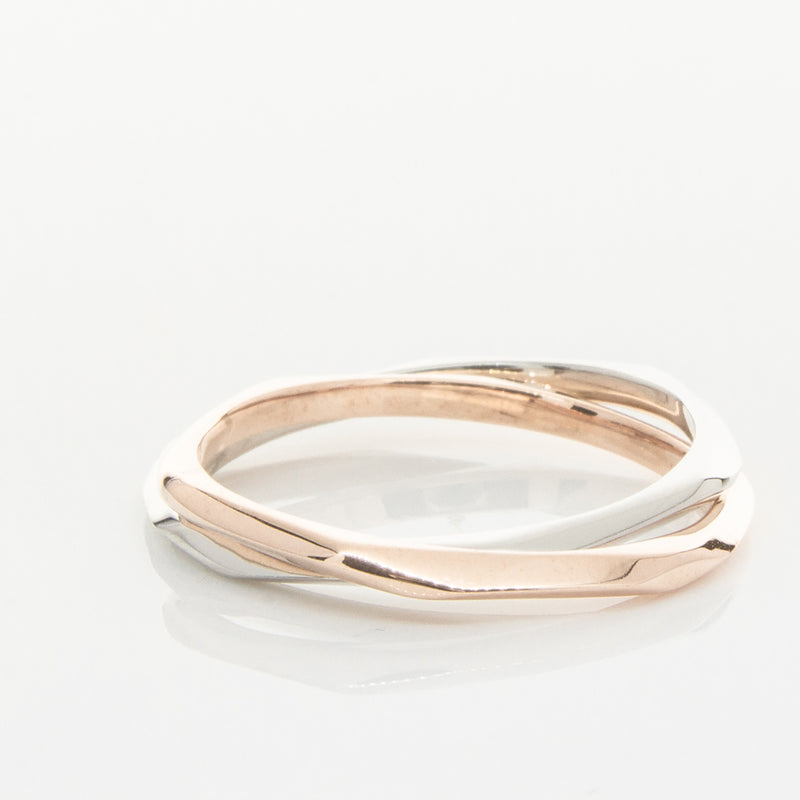 9ct Rose Gold & Sterling Silver Entwined Ring-Ring-Walker & Hall