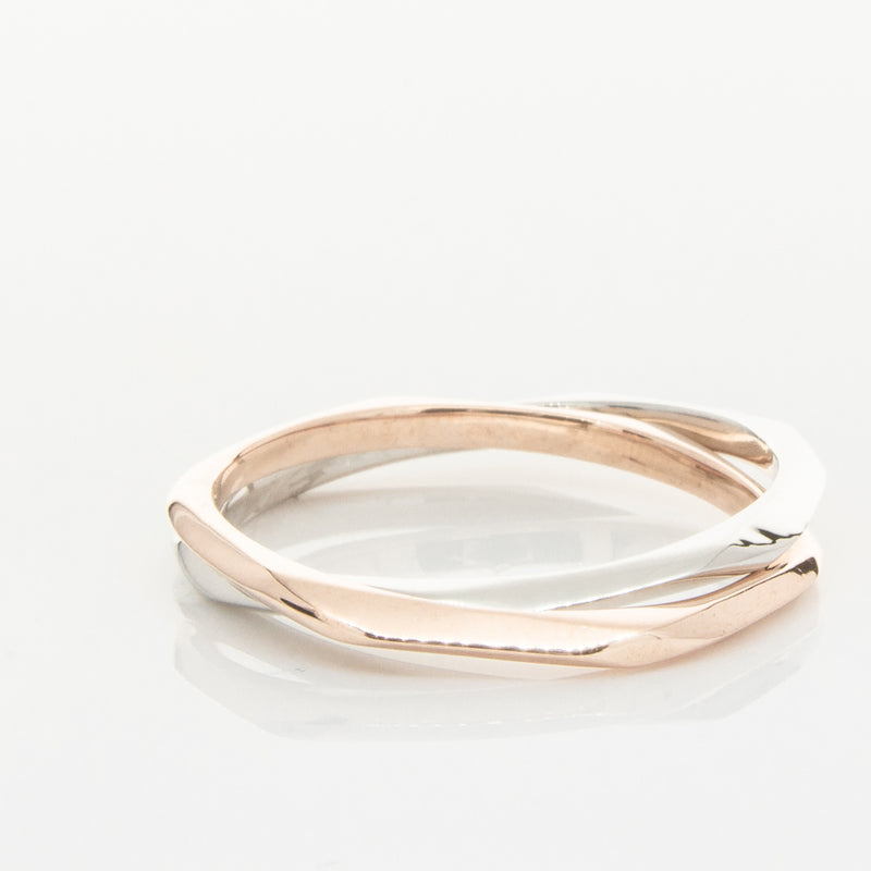 9ct Rose Gold & Sterling Silver Entwined Ring-Ring-Walker & Hall