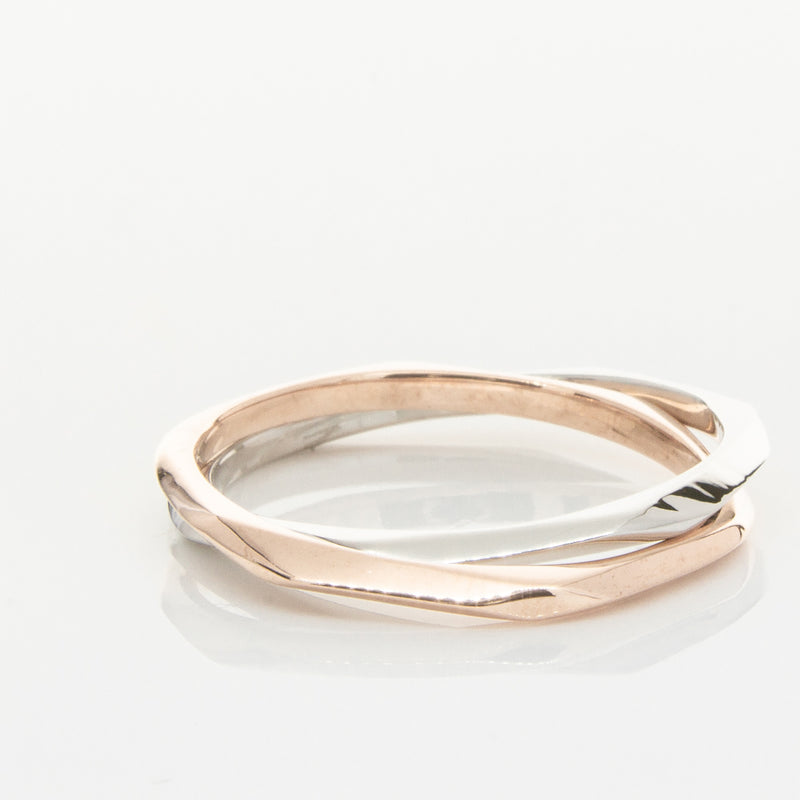9ct Rose Gold & Sterling Silver Entwined Ring-Ring-Walker & Hall
