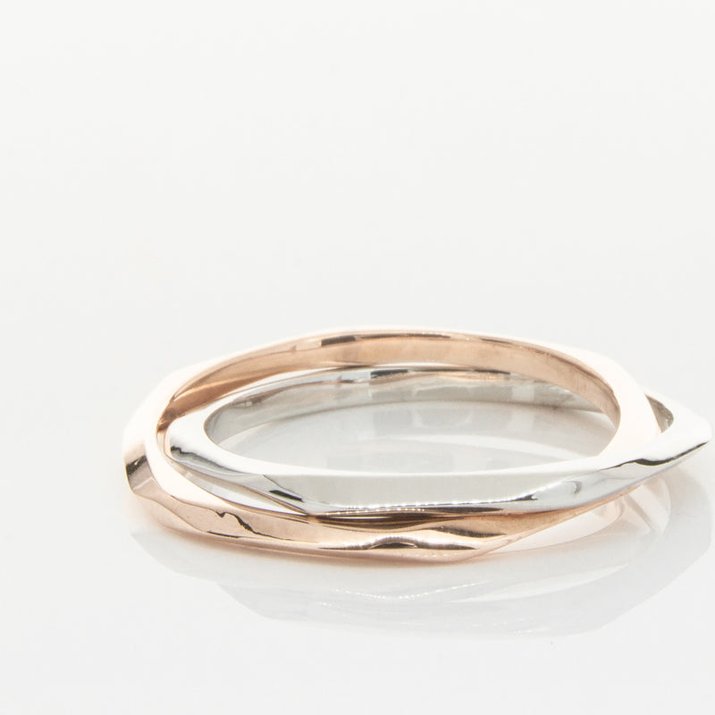 9ct Rose Gold & Sterling Silver Entwined Ring-Ring-Walker & Hall
