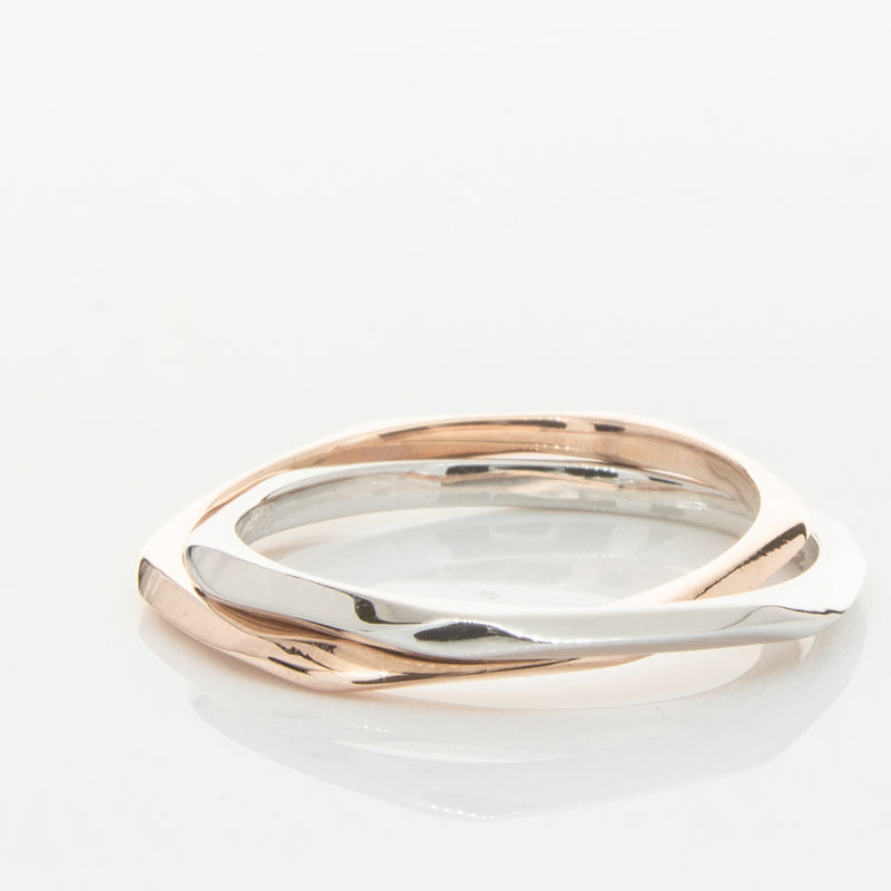 9ct Rose Gold & Sterling Silver Entwined Ring-Ring-Walker & Hall