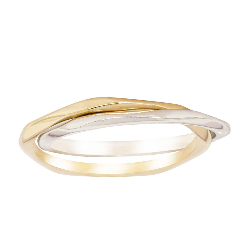 9ct Yellow Gold & Sterling Silver Entwined Ring-Ring-Walker & Hall