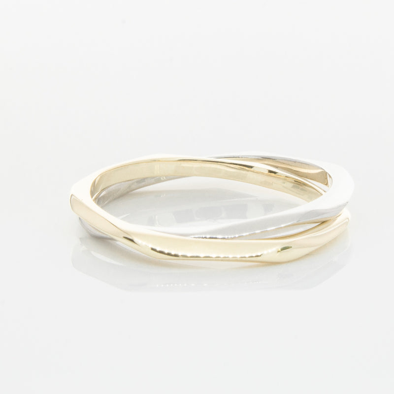 9ct Yellow Gold & Sterling Silver Entwined Ring-Ring-Walker & Hall