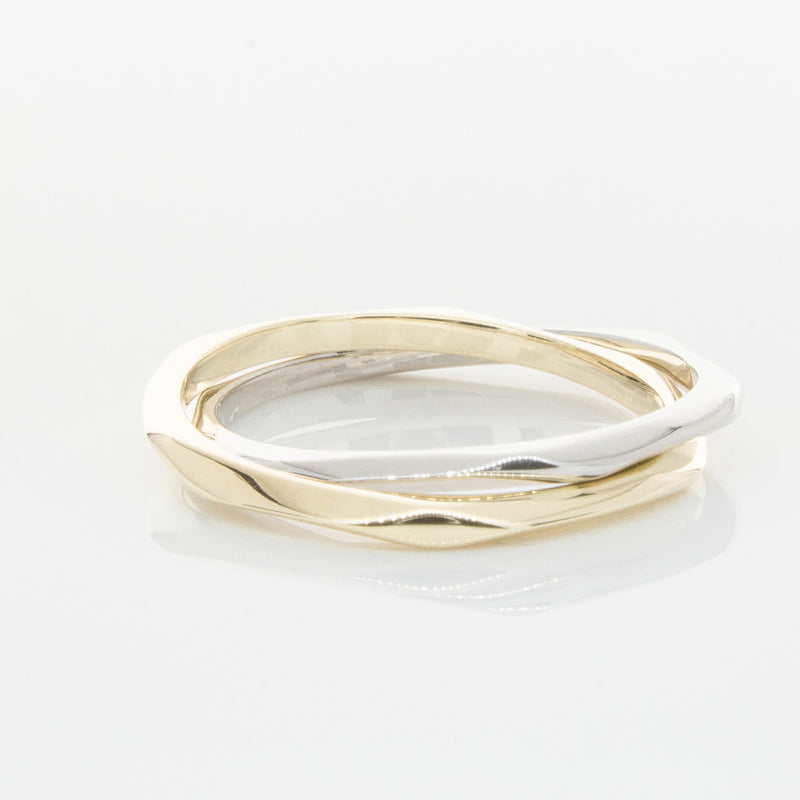 9ct Yellow Gold & Sterling Silver Entwined Ring-Ring-Walker & Hall