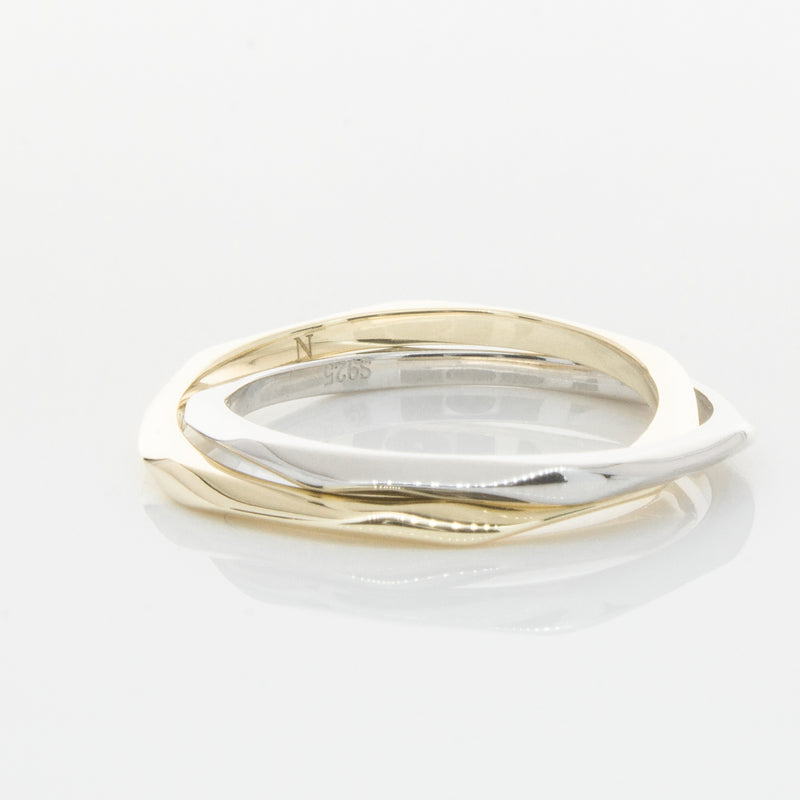 9ct Yellow Gold & Sterling Silver Entwined Ring-Ring-Walker & Hall