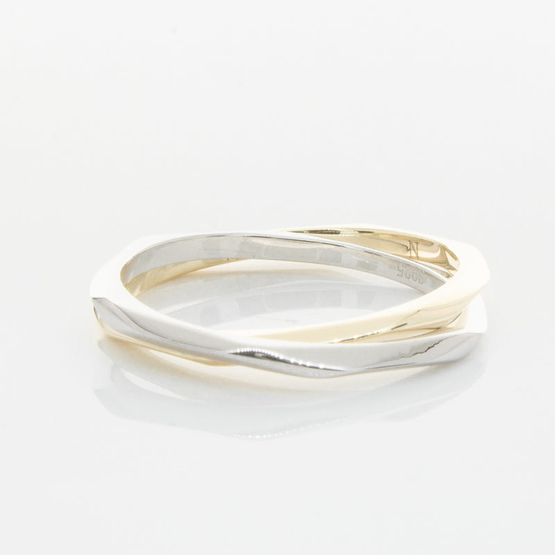 9ct Yellow Gold & Sterling Silver Entwined Ring-Ring-Walker & Hall