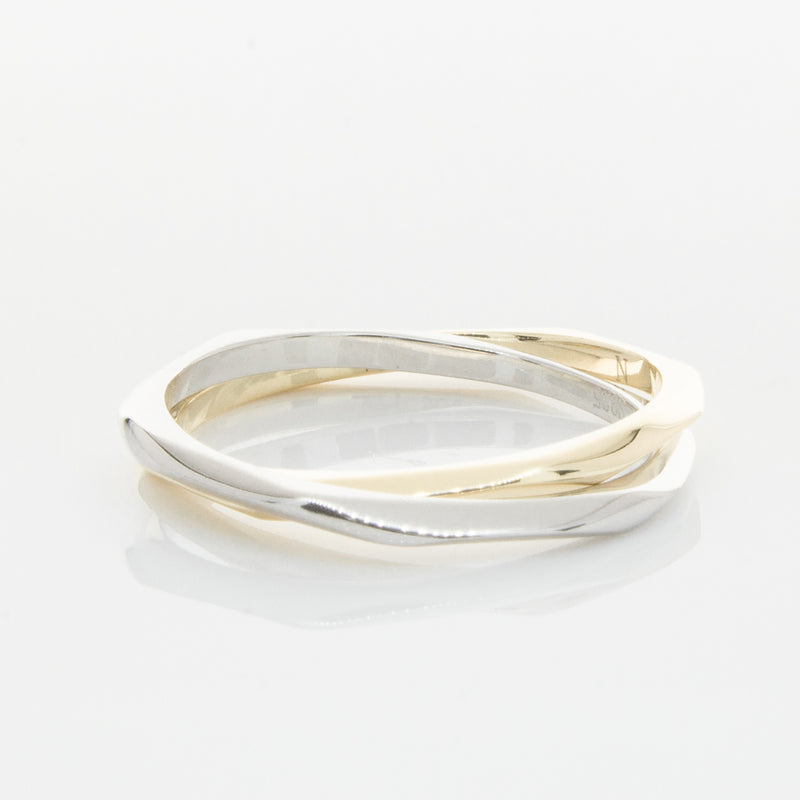 9ct Yellow Gold & Sterling Silver Entwined Ring-Ring-Walker & Hall