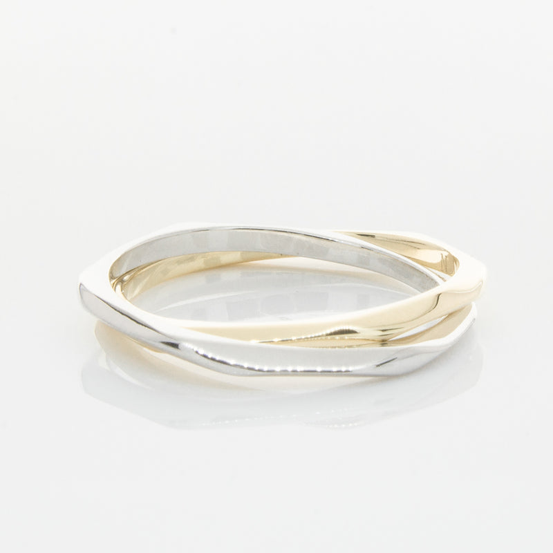 9ct Yellow Gold & Sterling Silver Entwined Ring-Ring-Walker & Hall