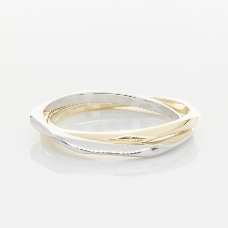 9ct Yellow Gold & Sterling Silver Entwined Ring-Ring-Walker & Hall