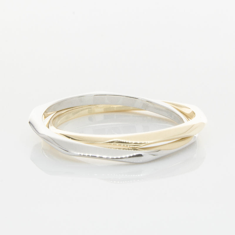 9ct Yellow Gold & Sterling Silver Entwined Ring-Ring-Walker & Hall