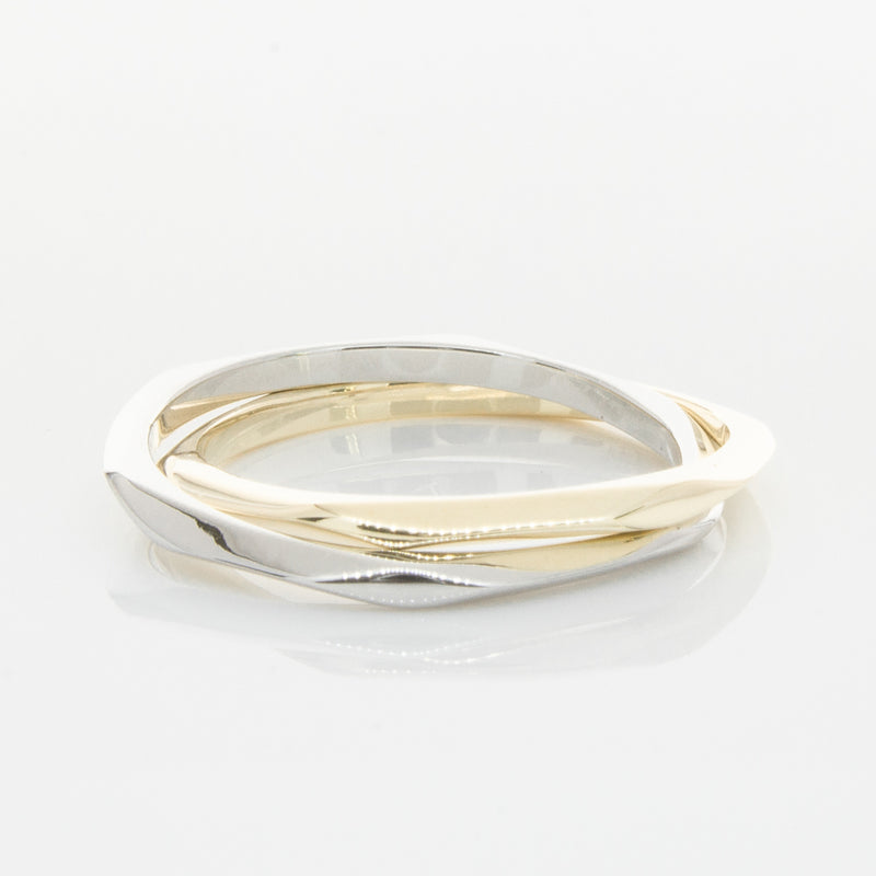 9ct Yellow Gold & Sterling Silver Entwined Ring-Ring-Walker & Hall