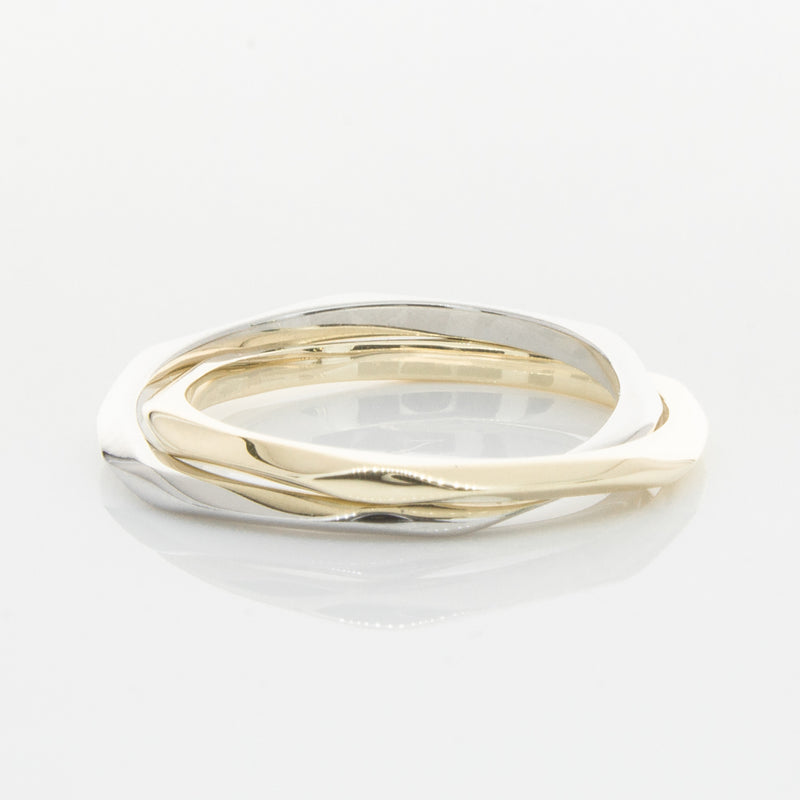 9ct Yellow Gold & Sterling Silver Entwined Ring-Ring-Walker & Hall