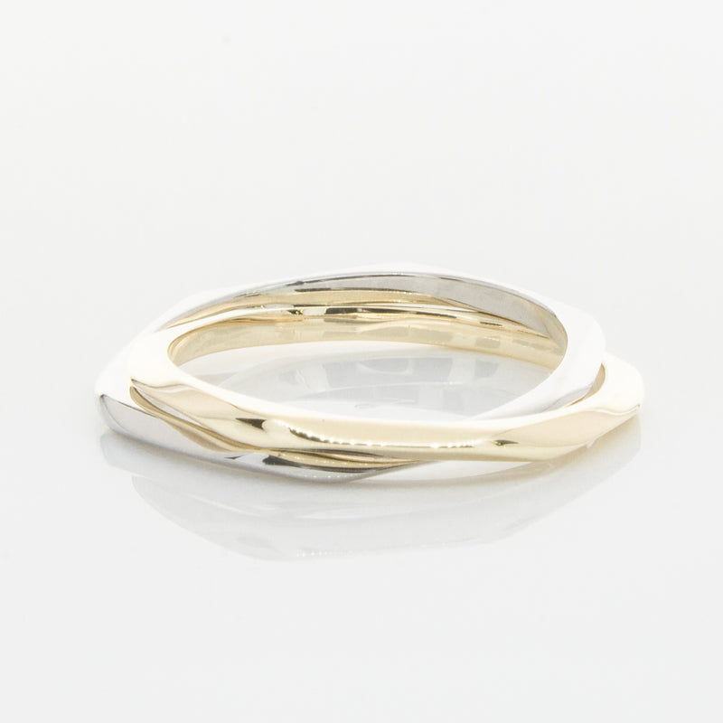 9ct Yellow Gold & Sterling Silver Entwined Ring-Ring-Walker & Hall