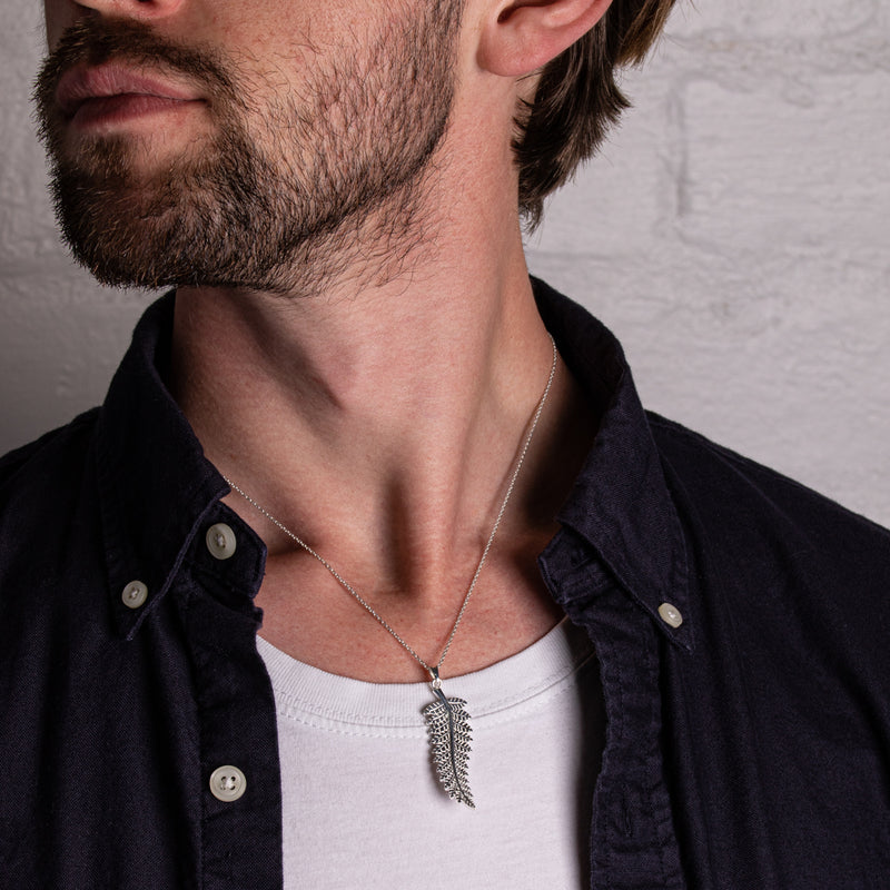 Sterling Silver NZ Fern Pendant-Necklace-Walker & Hall