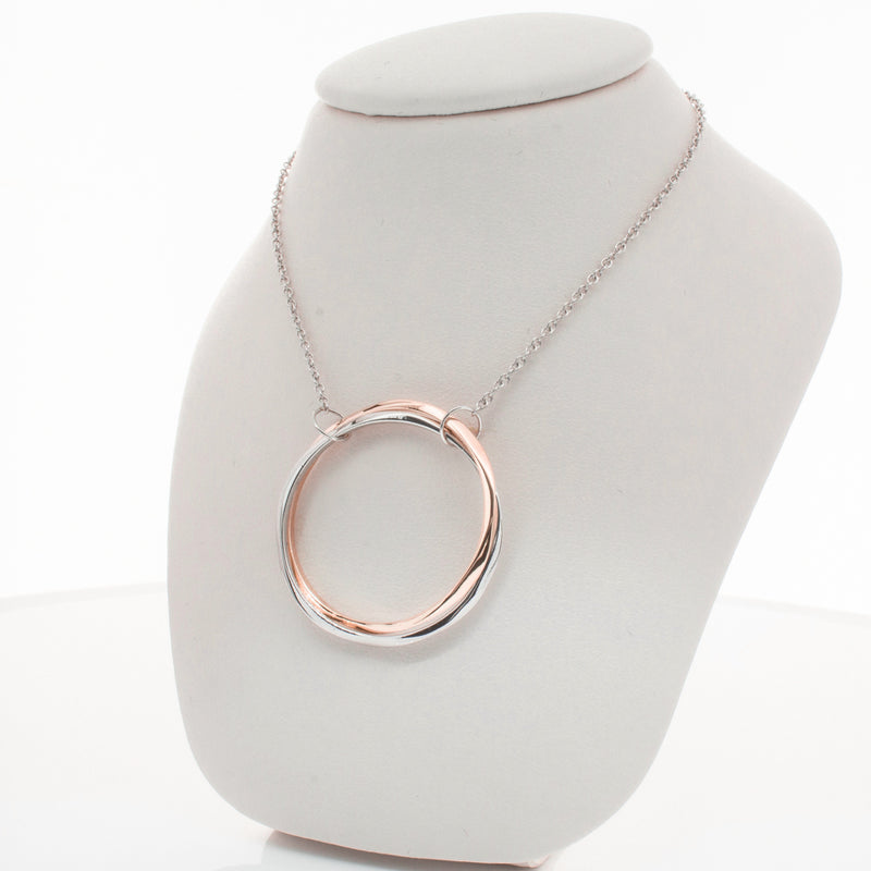 9ct Rose Gold & Sterling Silver Entwined Pendant-Necklace-Walker & Hall