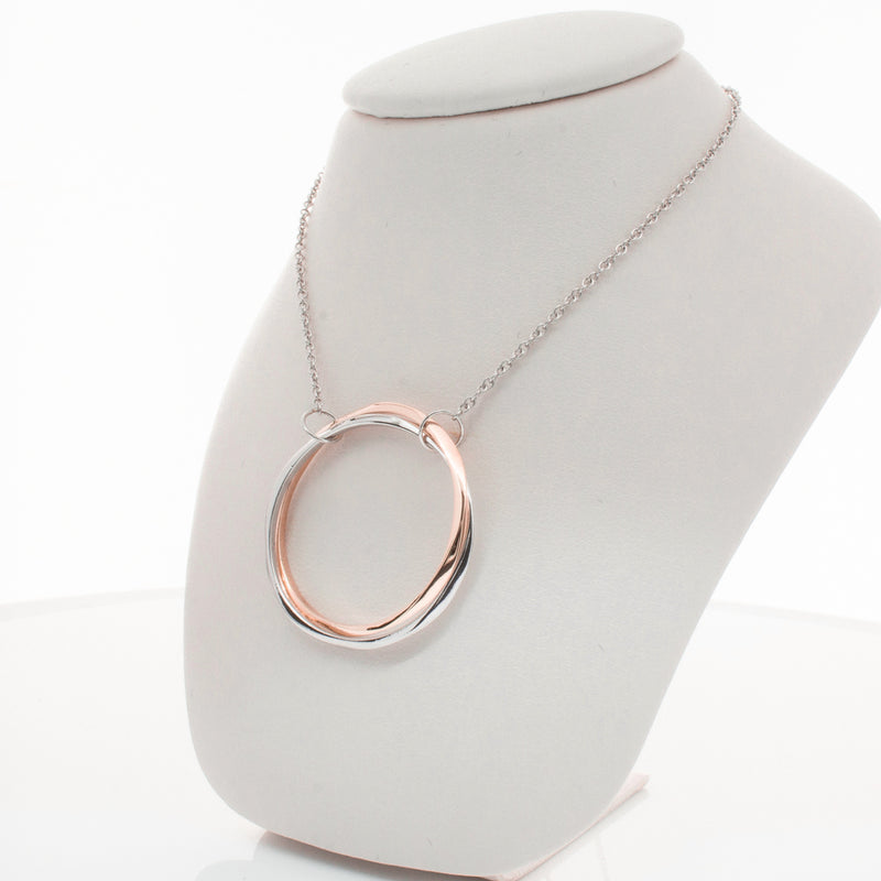 9ct Rose Gold & Sterling Silver Entwined Pendant-Necklace-Walker & Hall