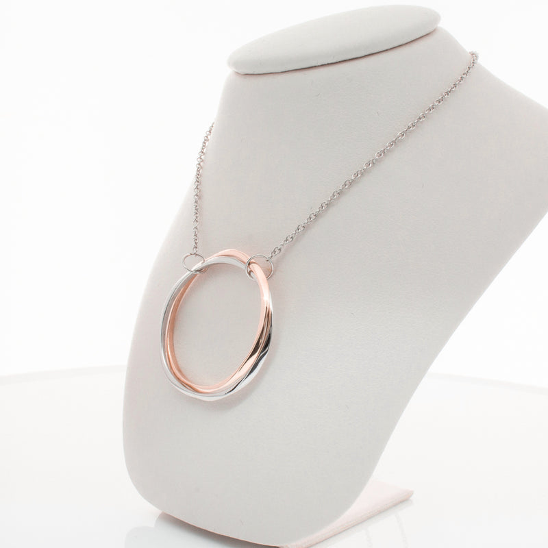 9ct Rose Gold & Sterling Silver Entwined Pendant-Necklace-Walker & Hall