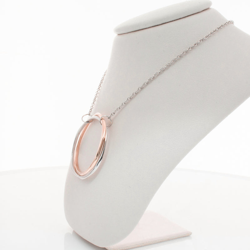 9ct Rose Gold & Sterling Silver Entwined Pendant-Necklace-Walker & Hall