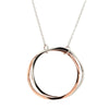 9ct Rose Gold & Sterling Silver Entwined Pendant-Necklace-Walker & Hall