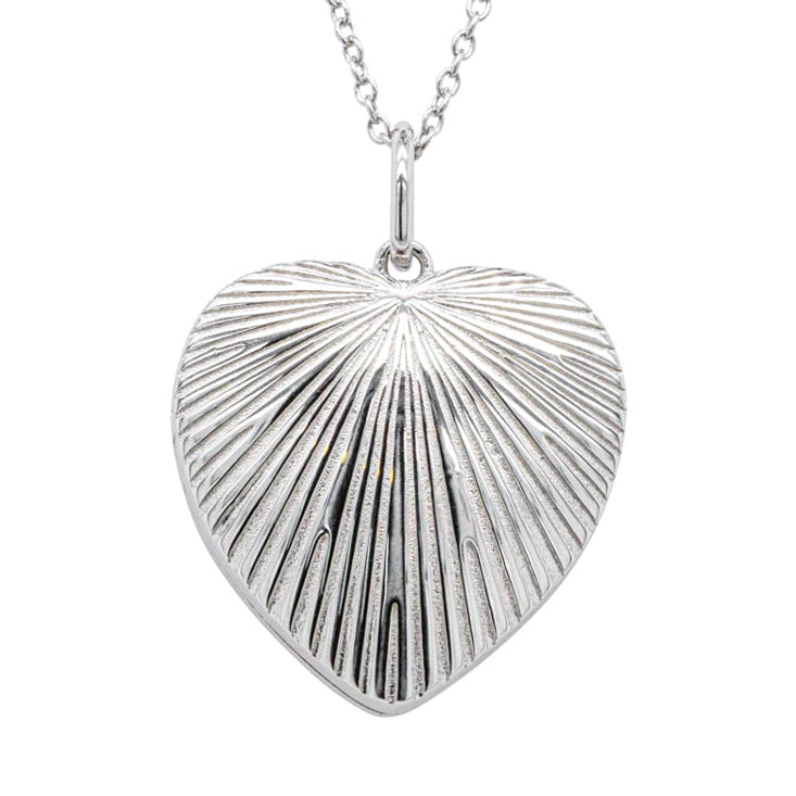 Sterling Silver Guiding Light Heart Locket-Necklace-Walker & Hall
