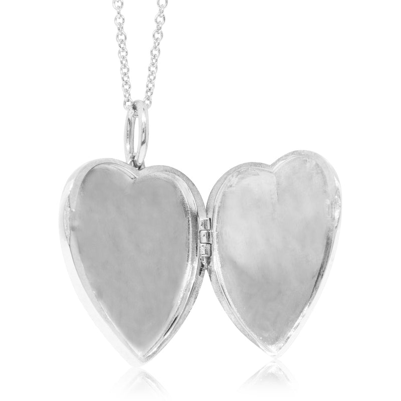 Sterling Silver Guiding Light Heart Locket-Necklace-Walker & Hall