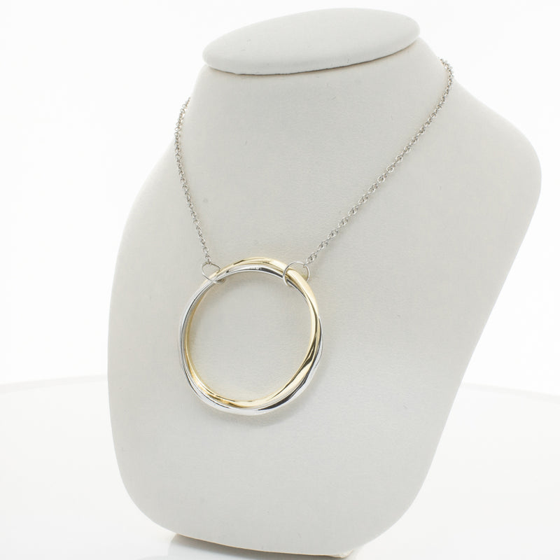 9ct Yellow Gold & Sterling Silver Entwined Pendant-Necklace-Walker & Hall