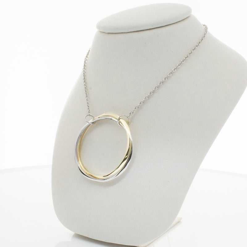 9ct Yellow Gold & Sterling Silver Entwined Pendant-Necklace-Walker & Hall