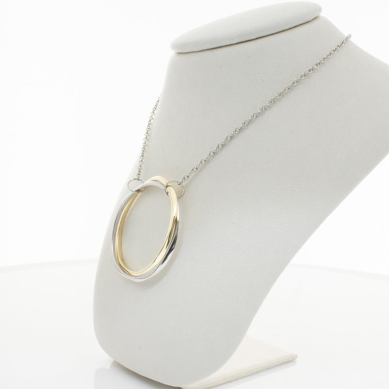 9ct Yellow Gold & Sterling Silver Entwined Pendant-Necklace-Walker & Hall