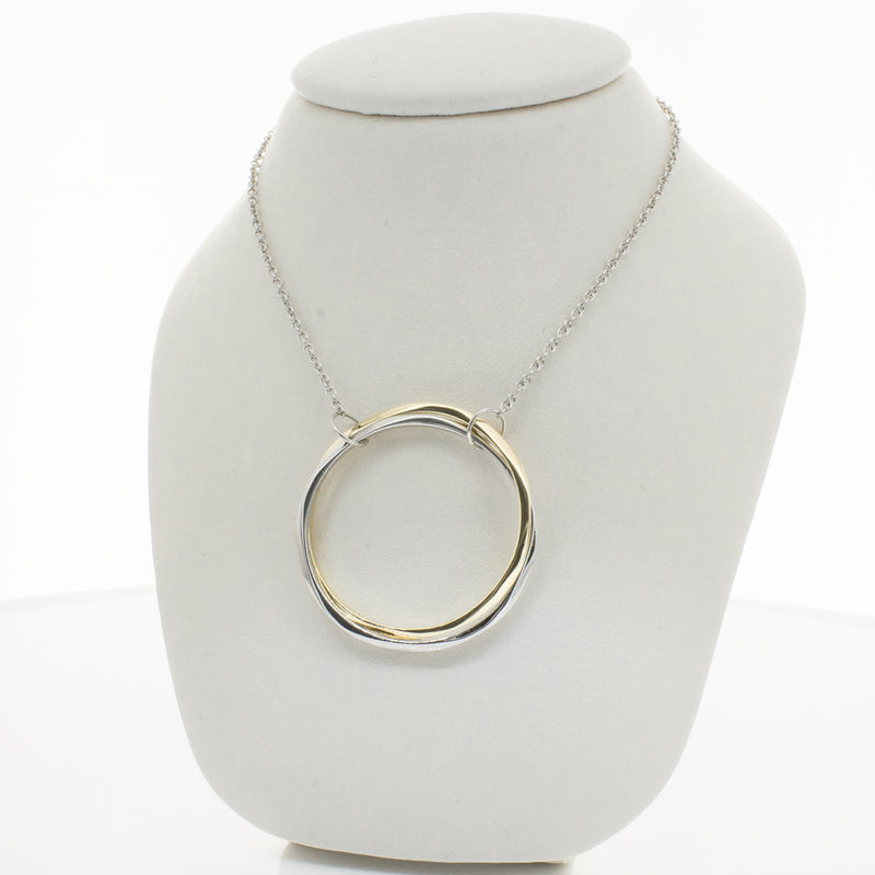 9ct Yellow Gold & Sterling Silver Entwined Pendant-Necklace-Walker & Hall