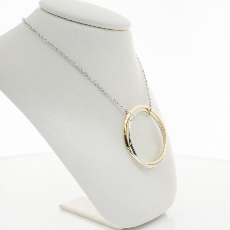 9ct Yellow Gold & Sterling Silver Entwined Pendant-Necklace-Walker & Hall