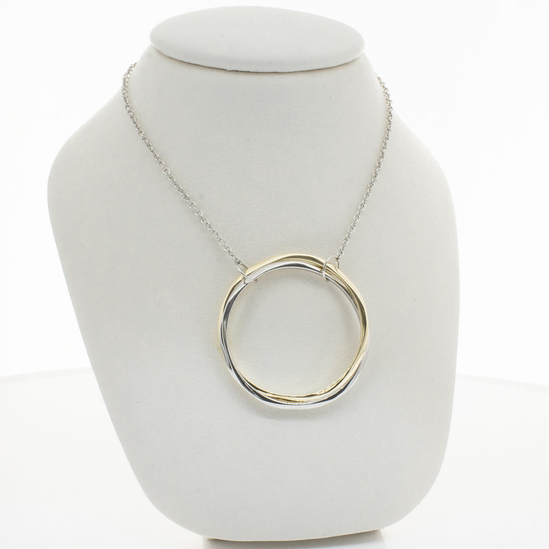 9ct Yellow Gold & Sterling Silver Entwined Pendant-Necklace-Walker & Hall