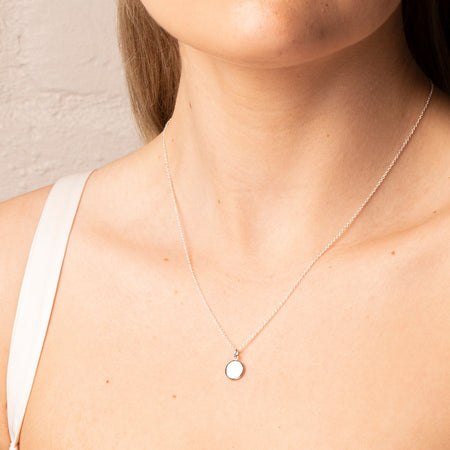 Sterling Silver Mini Pebble Pendant-Necklace-Walker & Hall