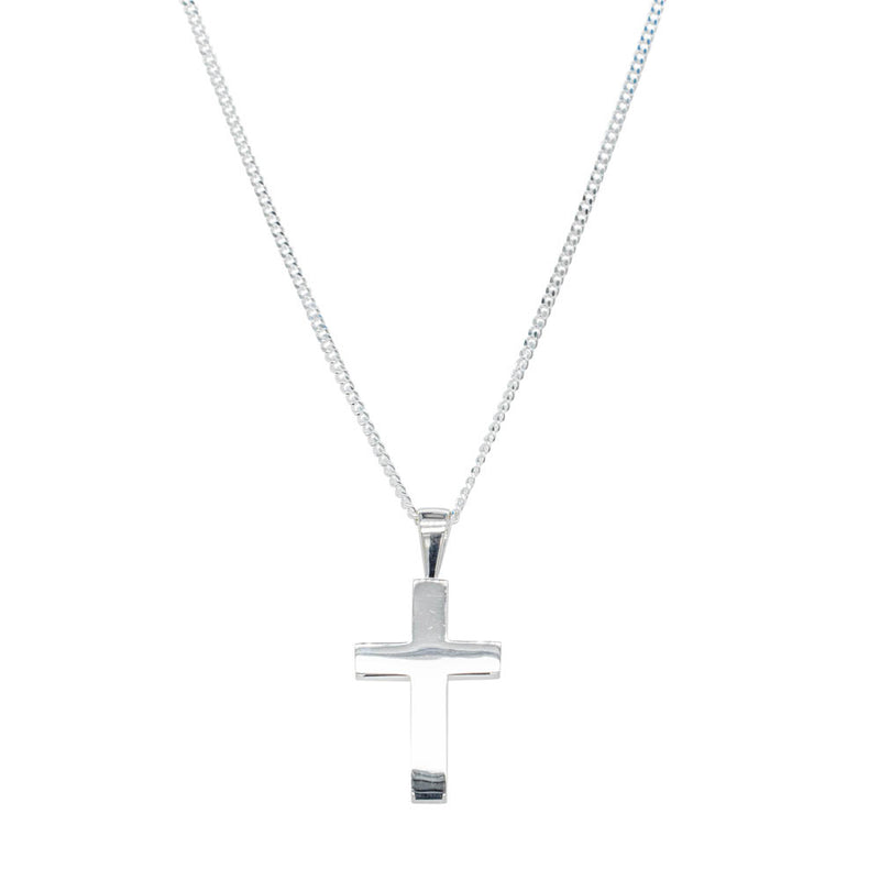 Sterling Silver Cross Pendant-Necklace-Walker & Hall