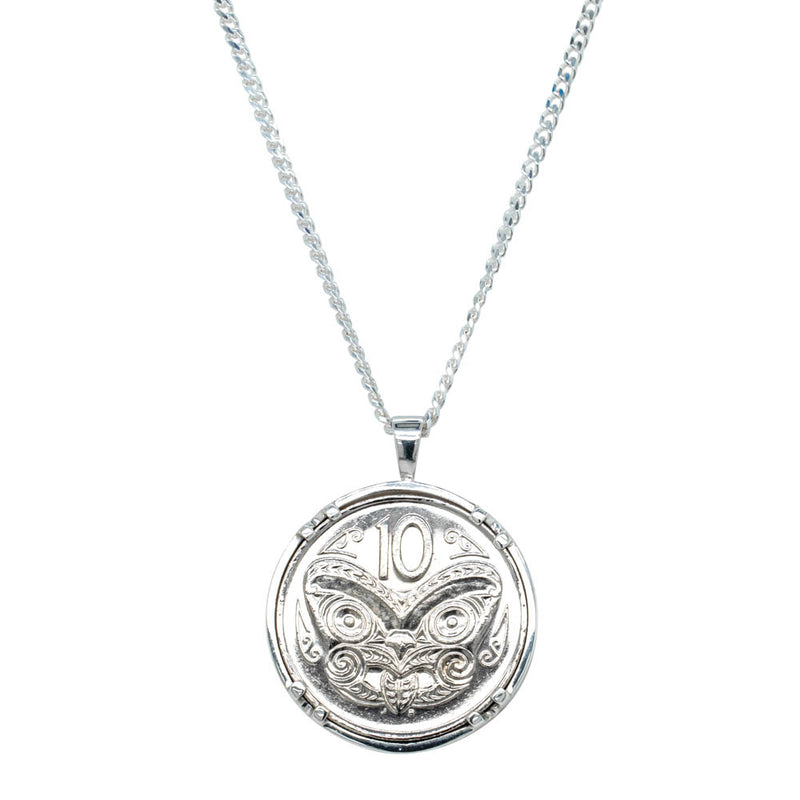 Sterling Silver Pendant with Koruru Coin-Necklace-Walker & Hall
