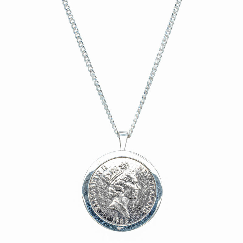 Sterling Silver Pendant with Koruru Coin-Necklace-Walker & Hall
