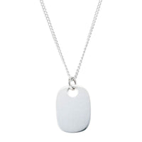 Sterling Silver ID Pendant With Curb Chain-Necklace-Walker & Hall