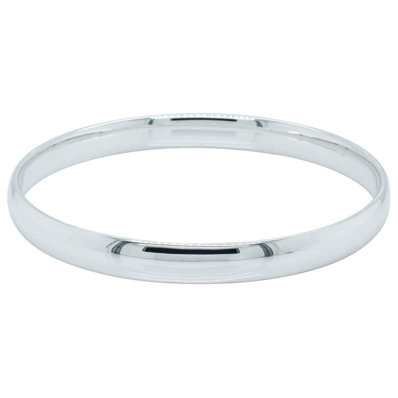 Sterling Silver 6.5mm Bangle-Bracelet-Walker & Hall