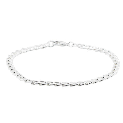 Sterling Silver Curb Bracelet-Bracelet-Walker & Hall