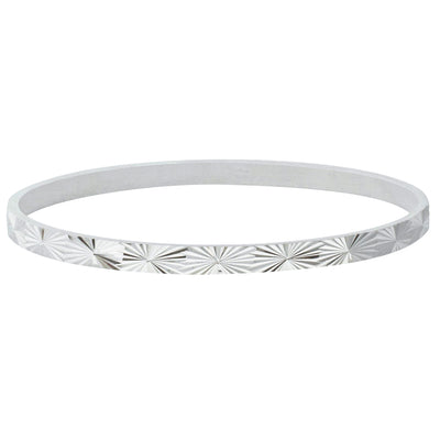 Sterling Silver Reflections Bangle-Bracelet-Walker & Hall
