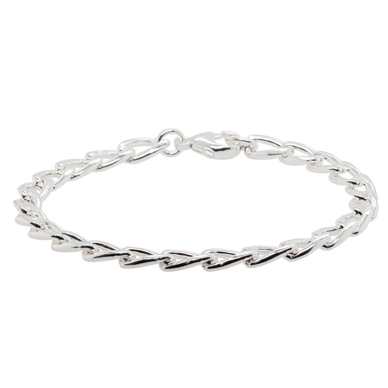 Sterling Silver Curb Link Bracelet-Bracelet-Walker & Hall