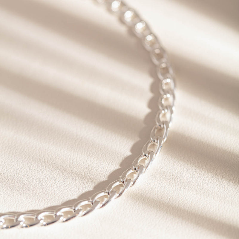 Sterling Silver Curb Bracelet-Bracelet-Walker & Hall