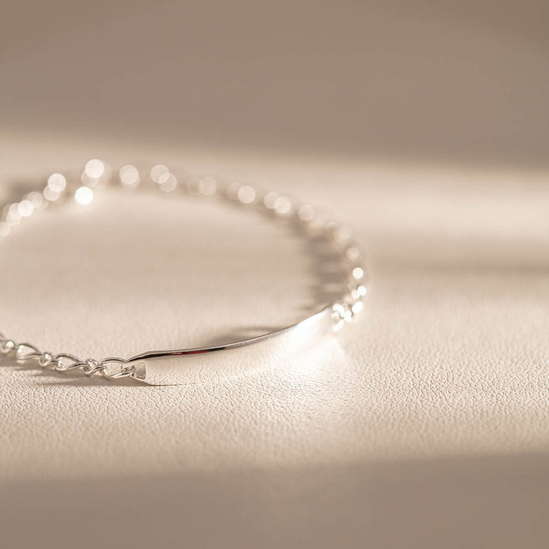 Sterling Silver Child's ID Bracelet-Bracelet-Walker & Hall