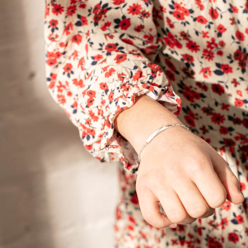Sterling Silver Child's ID Bracelet-Bracelet-Walker & Hall