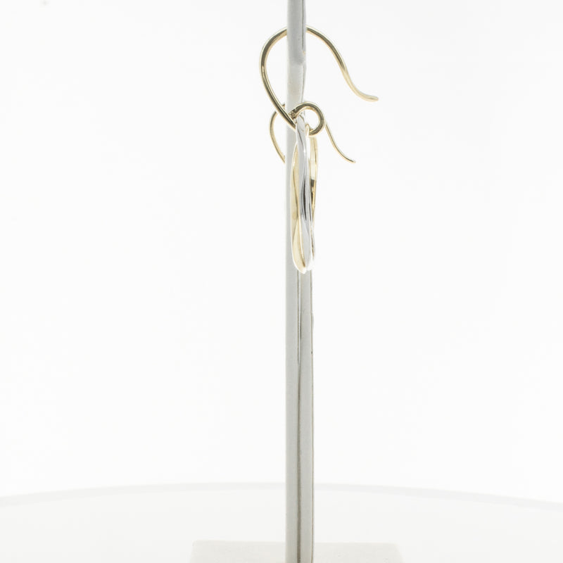 9ct Yellow Gold & Sterling Silver Entwined Earrings-Earrings-Walker & Hall