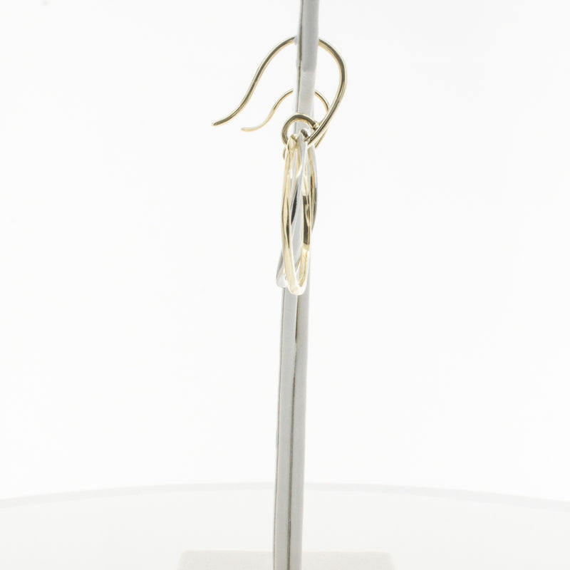 9ct Yellow Gold & Sterling Silver Entwined Earrings-Earrings-Walker & Hall